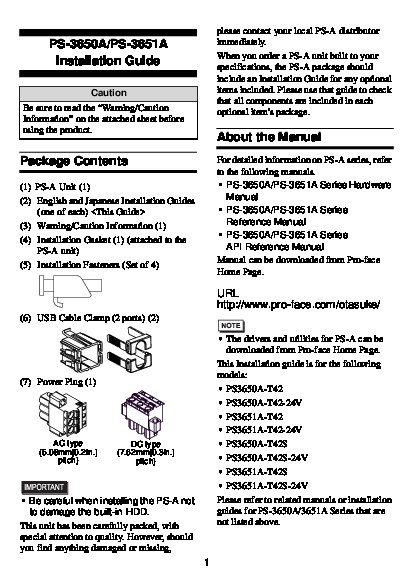 First Page Image of PS3650A-T42 Installation Guide.pdf